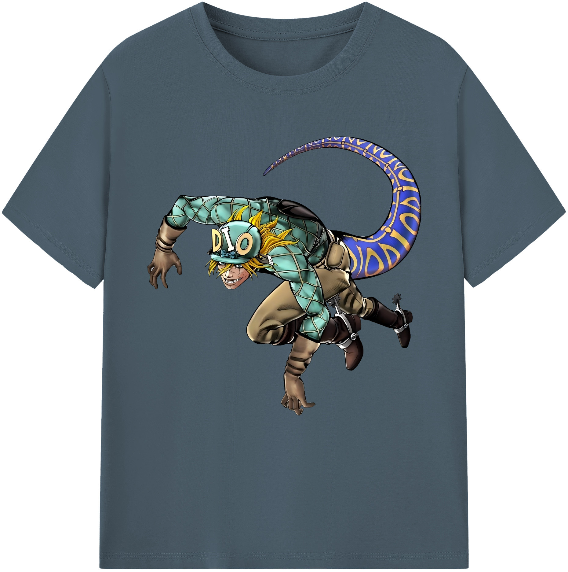（画像用） ジョジョの奇妙な冒険 ディオ?ブランドー JoJo's Bizarre Adventure Dio Brando 綿100％半袖Tシャツ（フロントプリント）